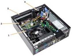 Dell Optiplex XE2 otevřený