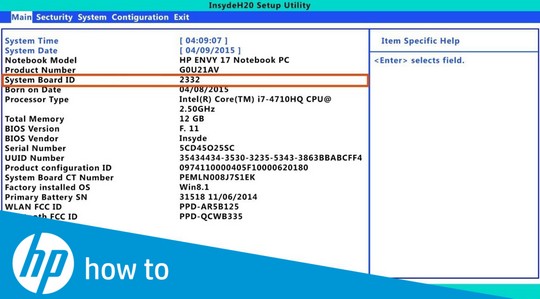 BIOS HP
