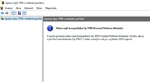 TPM čip nenalezen