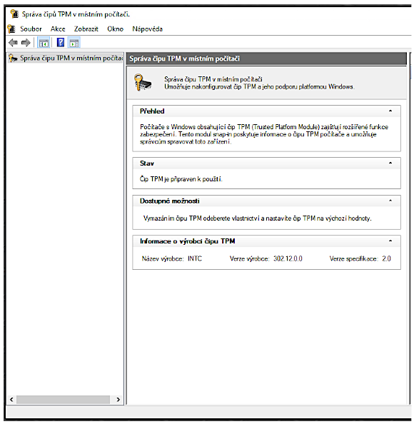 Správa čipů TPM ve Windows