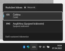 Změna klávesnice