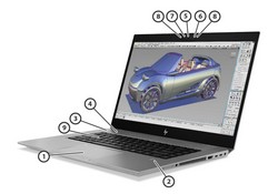 HP ZBook Studio G5 otevřený