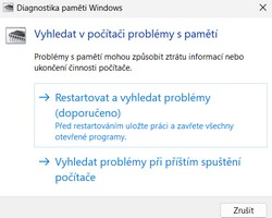 Diagnostika paměti RAM
