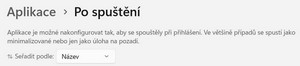 Aplikace po spuštění