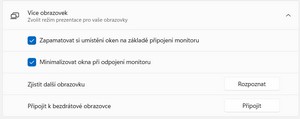 Více obrazovek