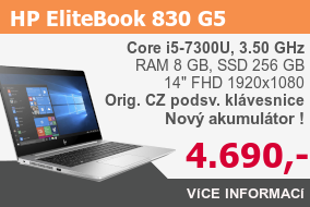 HP EliteBook 830 G5 + NOVÁ BATERIE; Intel Core i5-7300U, Windows 10 Pro